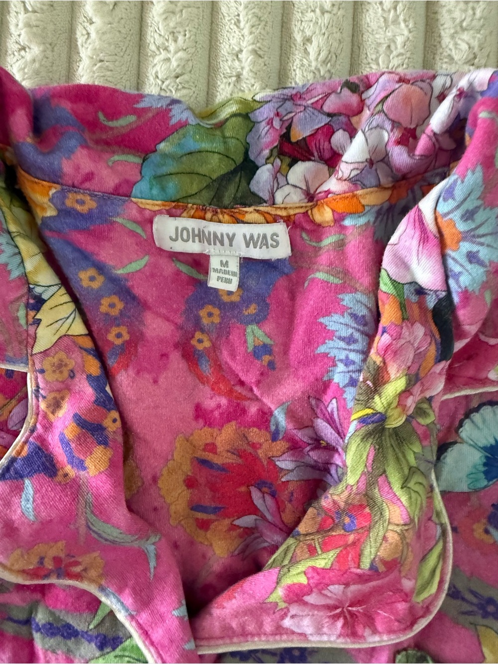 Johnny Was Pink Floral Two-Piece Pajama Set - Picture 3 of 4